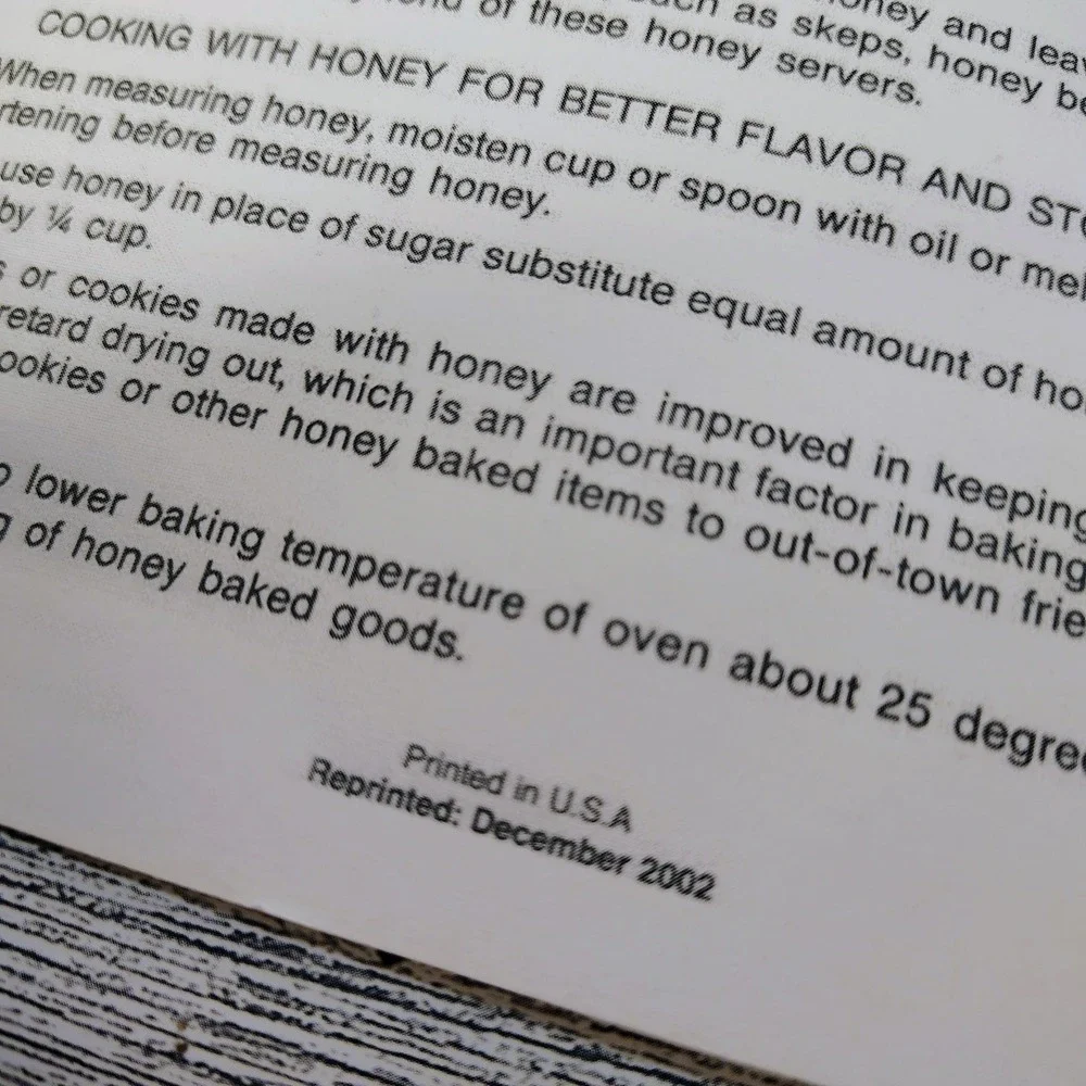 My Favorite Honey Recipes Cookbook Booklet Mrs Walter T‎ Ida Kelley VERY GOOD